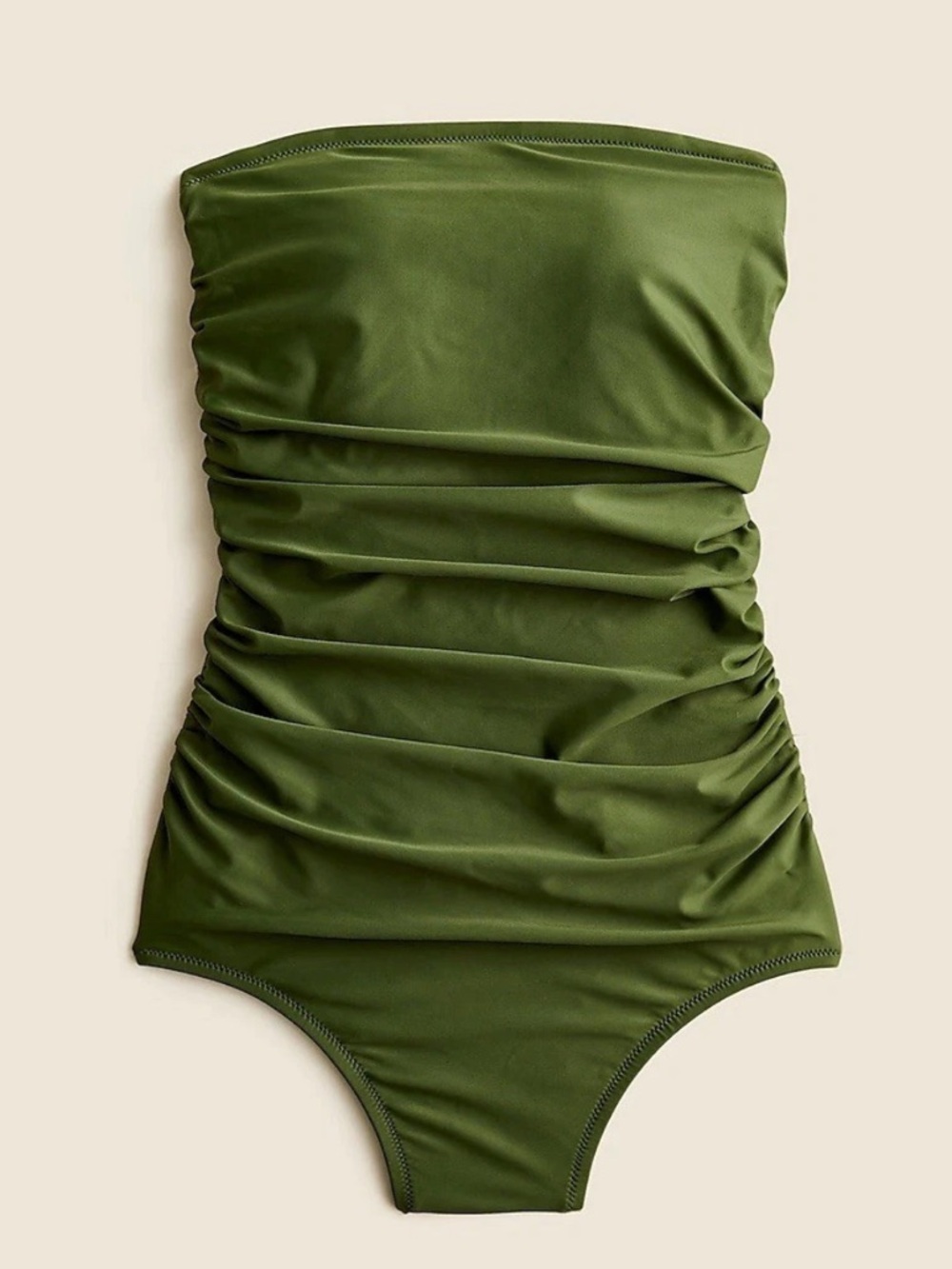 NEW J.Crew Gemma Ruched Bandeau One Piece Swimsuit size 24w in Safari Green